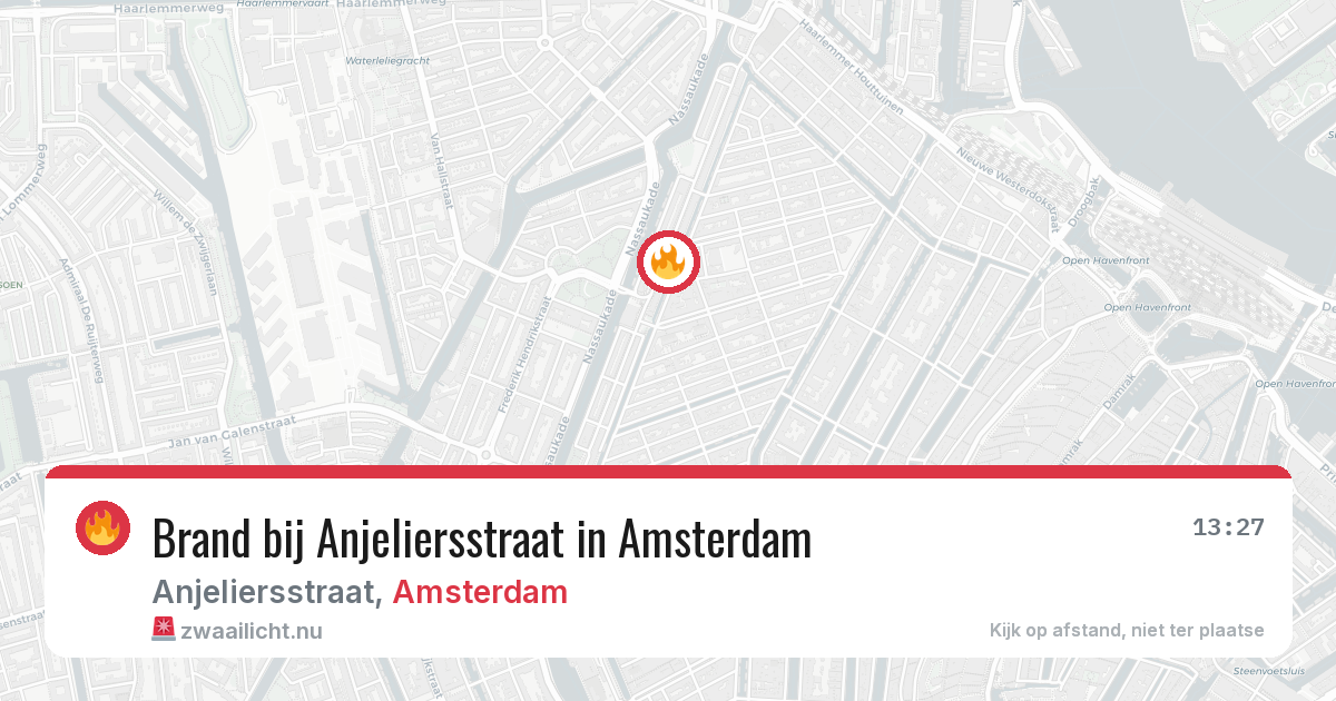 Brand bij Anjeliersstraat in Amsterdam — 17 jul 2026