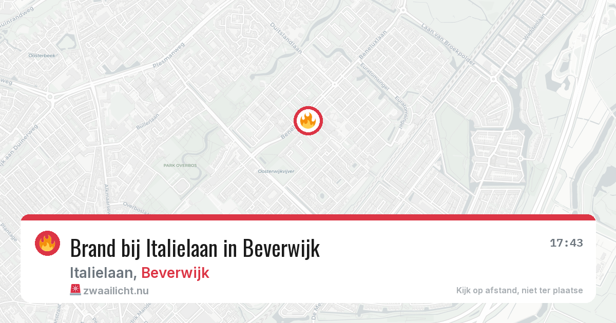Brand bij Italielaan in Beverwijk — 18 mrt 2026