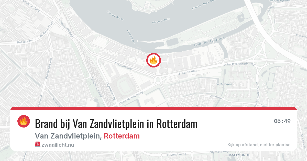 Brand bij Van Zandvlietplein in Rotterdam — 3 apr 2026