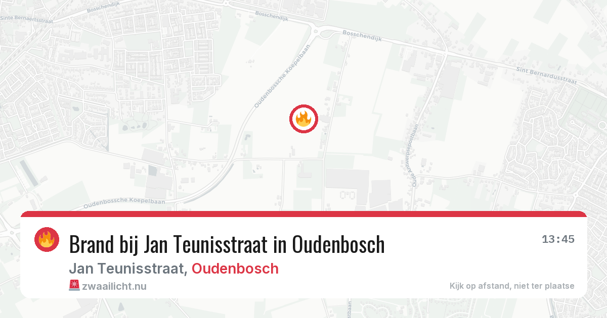Brand bij Jan Teunisstraat in Oudenbosch — 20 jul 2026
