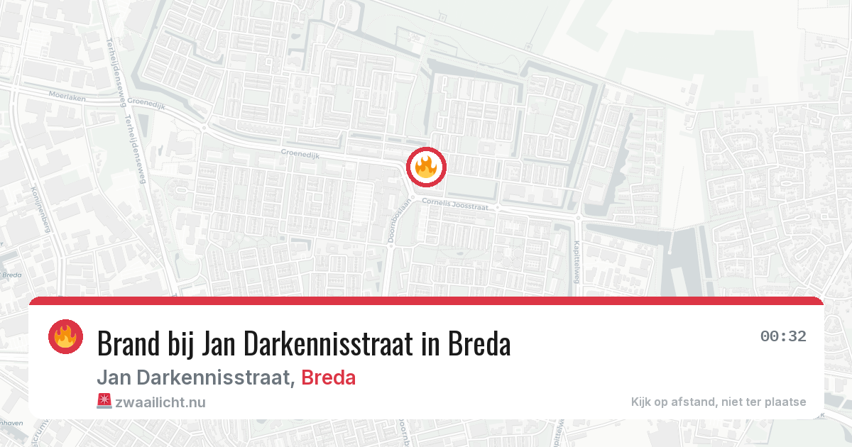 Brand bij Jan Darkennisstraat in Breda — 13 apr 2026