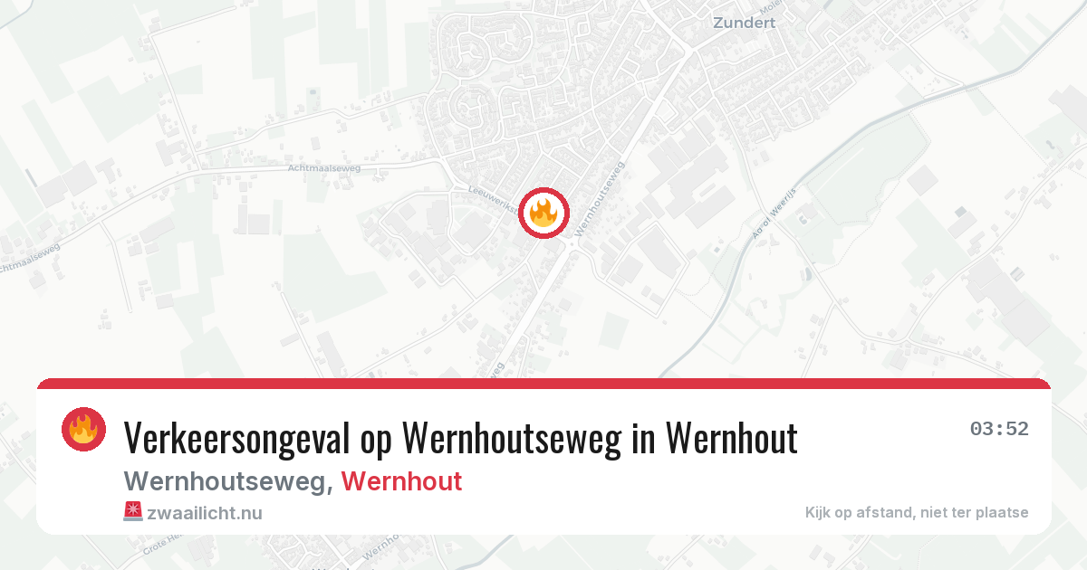 Verkeersongeval op Wernhoutseweg in Wernhout — 22 feb 2026
