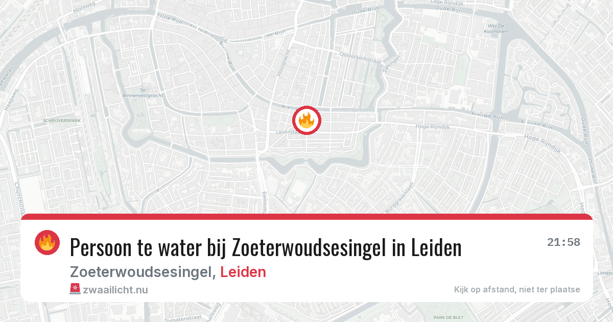 Persoon te water bij Zoeterwoudsesingel in Leiden — 26 mei 2026