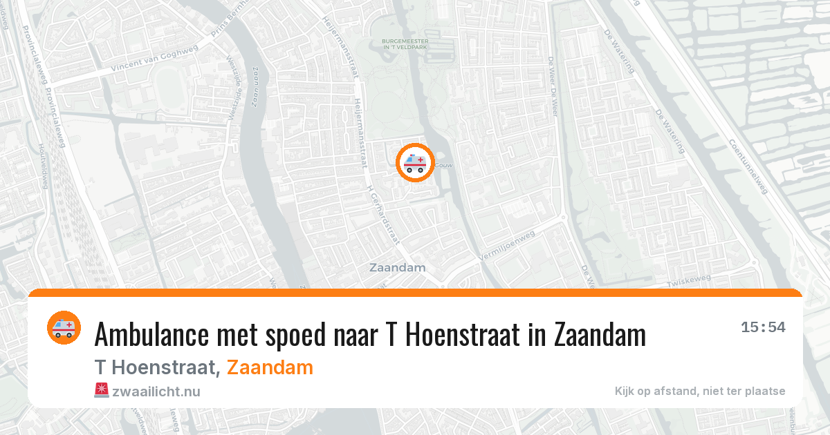 Ambulance met spoed naar T Hoenstraat in Zaandam — 21 mei 2026