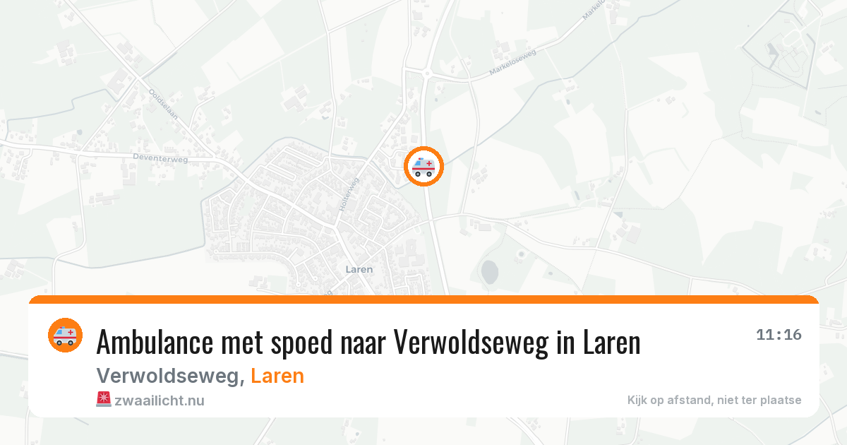 Ambulance met spoed naar Verwoldseweg in Laren — 20 mrt 2026