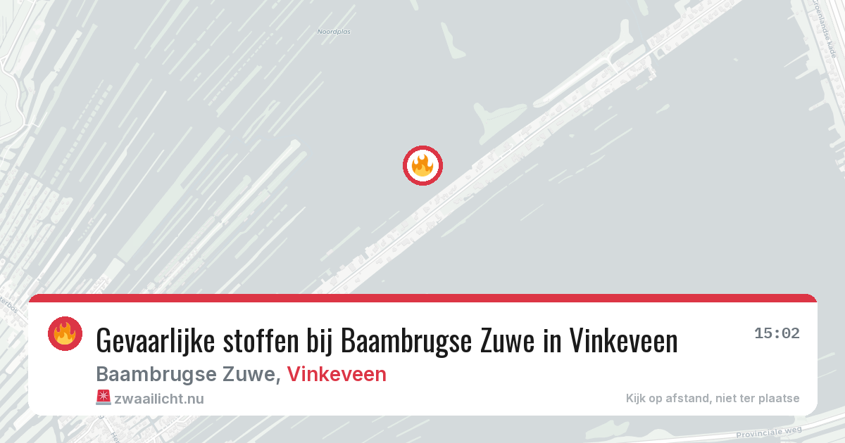 Gevaarlijke stoffen bij Baambrugse Zuwe in Vinkeveen — 12 mei 2026