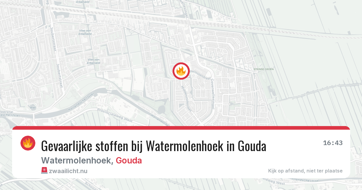 Gevaarlijke stoffen bij Watermolenhoek in Gouda — 8 mei 2026