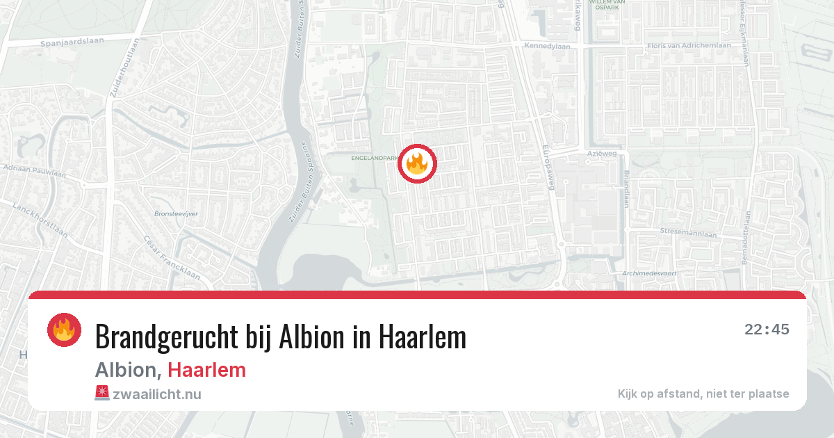 Brandgerucht bij Albion in Haarlem — 21 mei 2026