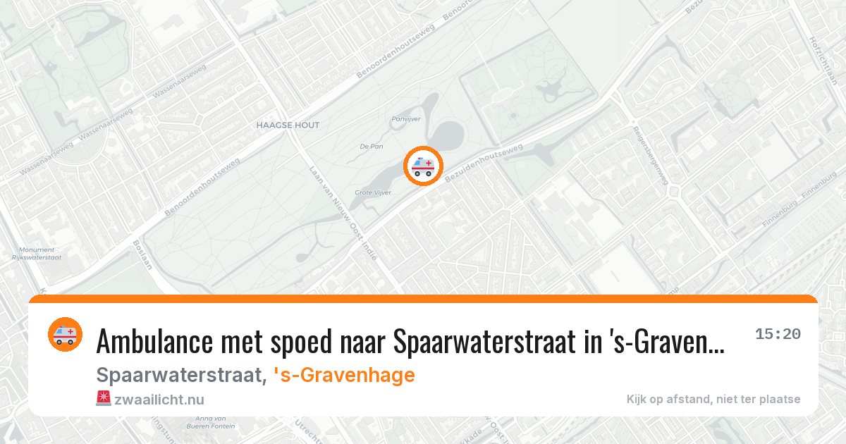 Ambulance met spoed naar Spaarwaterstraat in 's-Gravenhage — 22 jan 2026