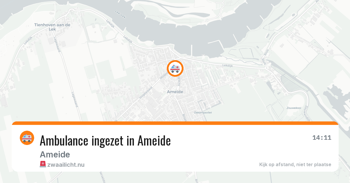 Ambulance ingezet in Ameide — 13 apr 2026