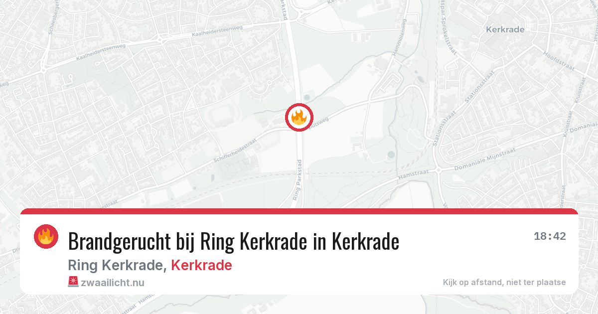Brandgerucht bij Ring Kerkrade in Kerkrade — 17 jul 2026