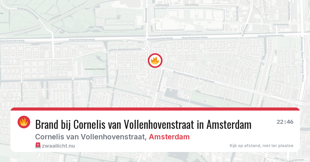 Brand bij Cornelis van Vollenhovenstraat in Amsterdam — 11 jul 2026