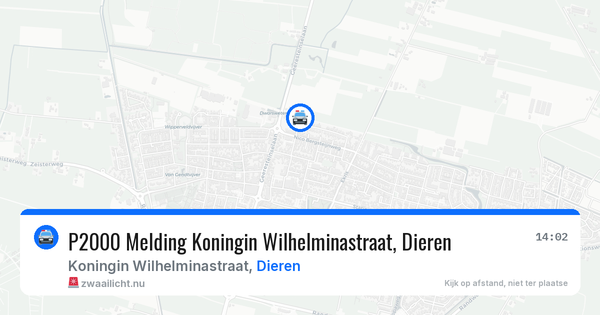 P2000 Melding Koningin Wilhelminastraat, Dieren — 24 jul 2026