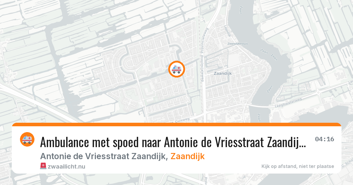 Ambulance met spoed naar Antonie de Vriesstraat Zaandijk in Zaandijk — 12 jul 2026
