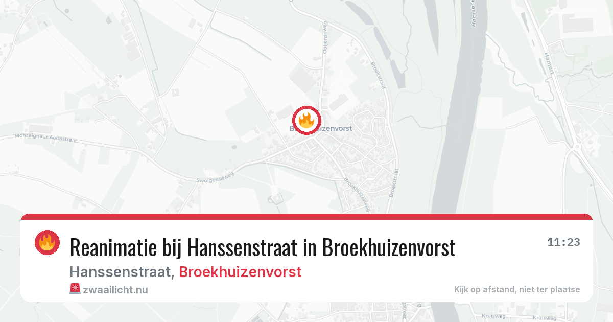 Reanimatie bij Hanssenstraat in Broekhuizenvorst — 22 mrt 2026