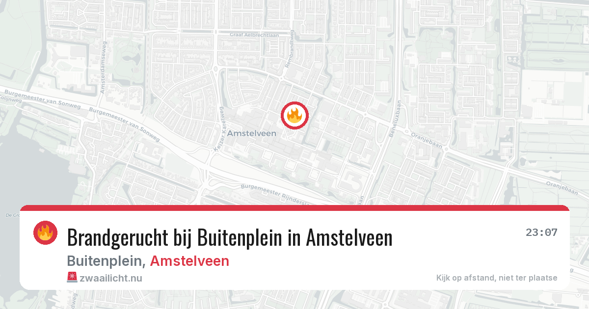 Brandgerucht bij Buitenplein in Amstelveen — 15 apr 2026