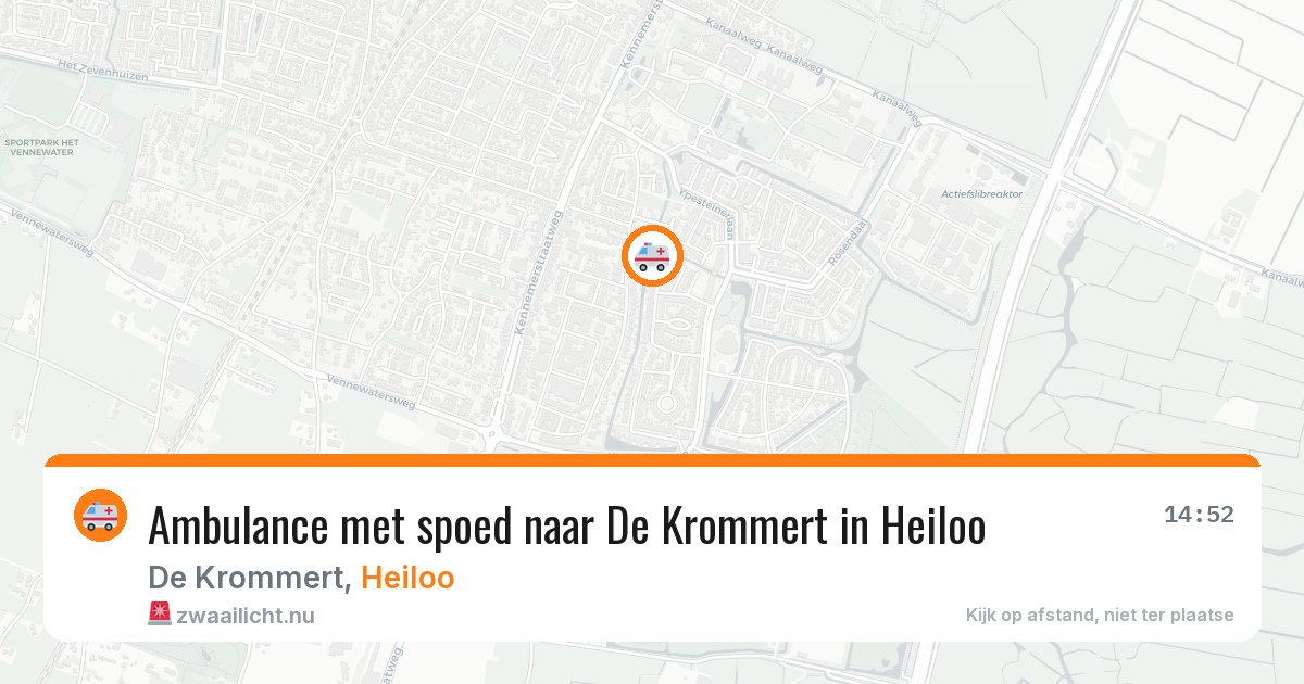 Ambulance met spoed naar De Krommert in Heiloo — 20 jul 2026