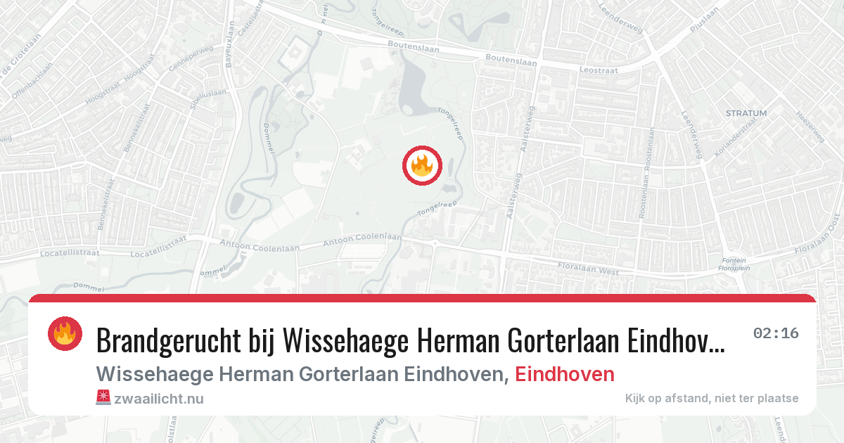 Brandgerucht bij Wissehaege Herman Gorterlaan Eindhoven in Eindhoven — 24 jul 2026
