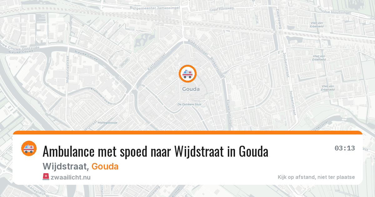 Ambulance met spoed naar Wijdstraat in Gouda — 12 jul 2026