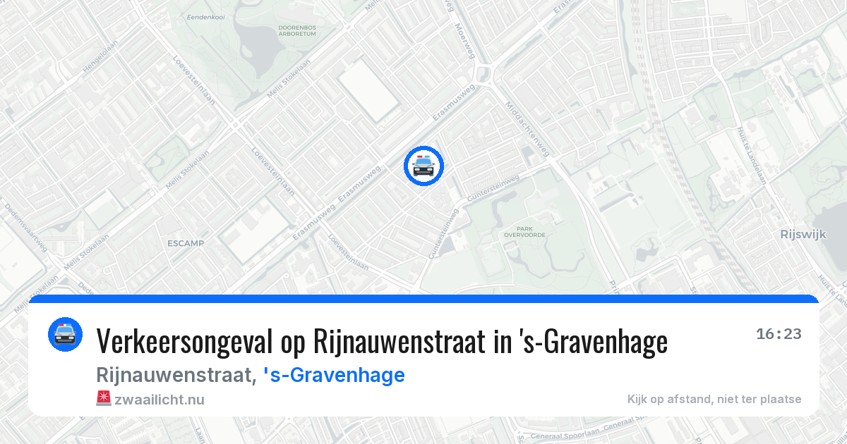 Verkeersongeval op Rijnauwenstraat in 's-Gravenhage — 20 apr 2026