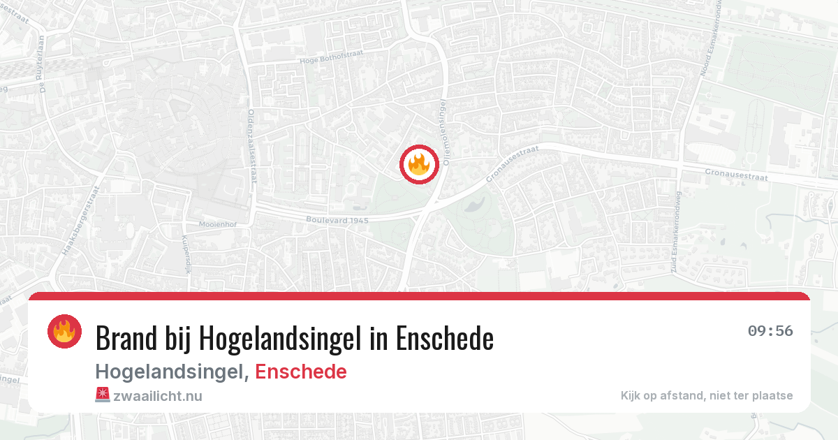 Brand bij Hogelandsingel in Enschede — 15 jul 2026
