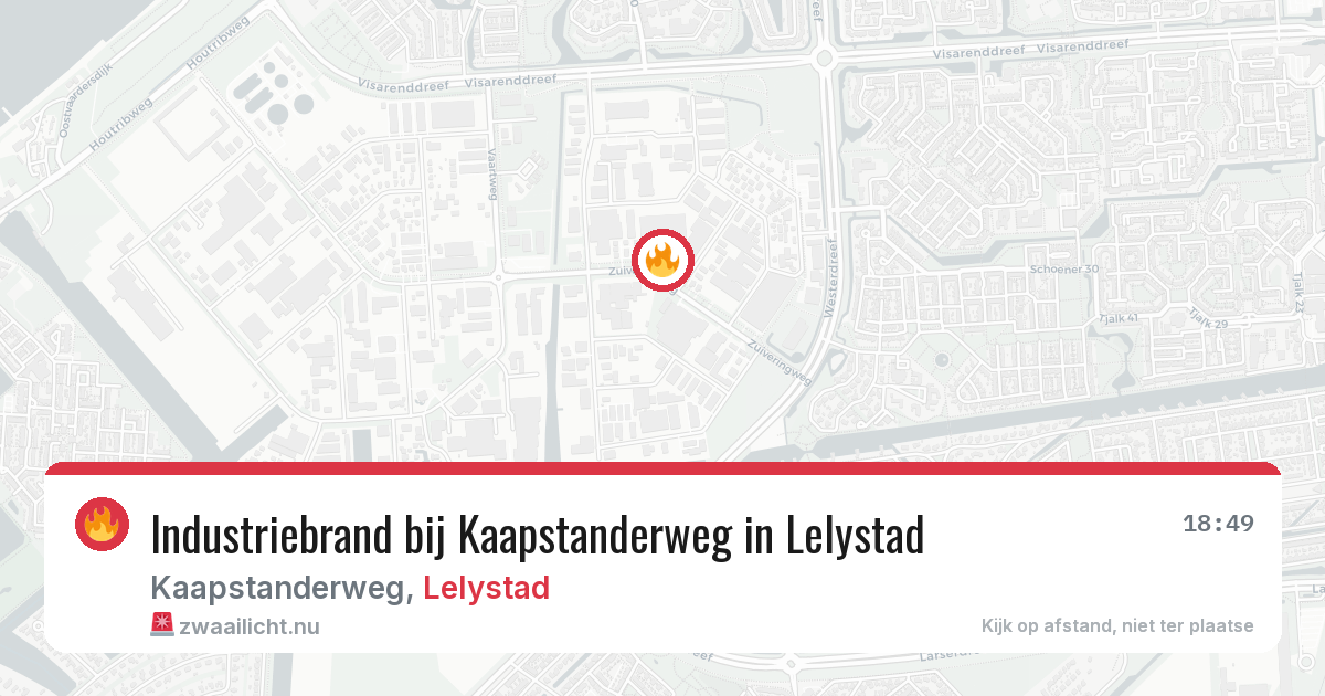 Industriebrand bij Kaapstanderweg in Lelystad — 10 jul 2026