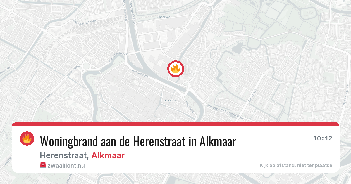 Woningbrand aan de Herenstraat in Alkmaar — 12 jul 2026