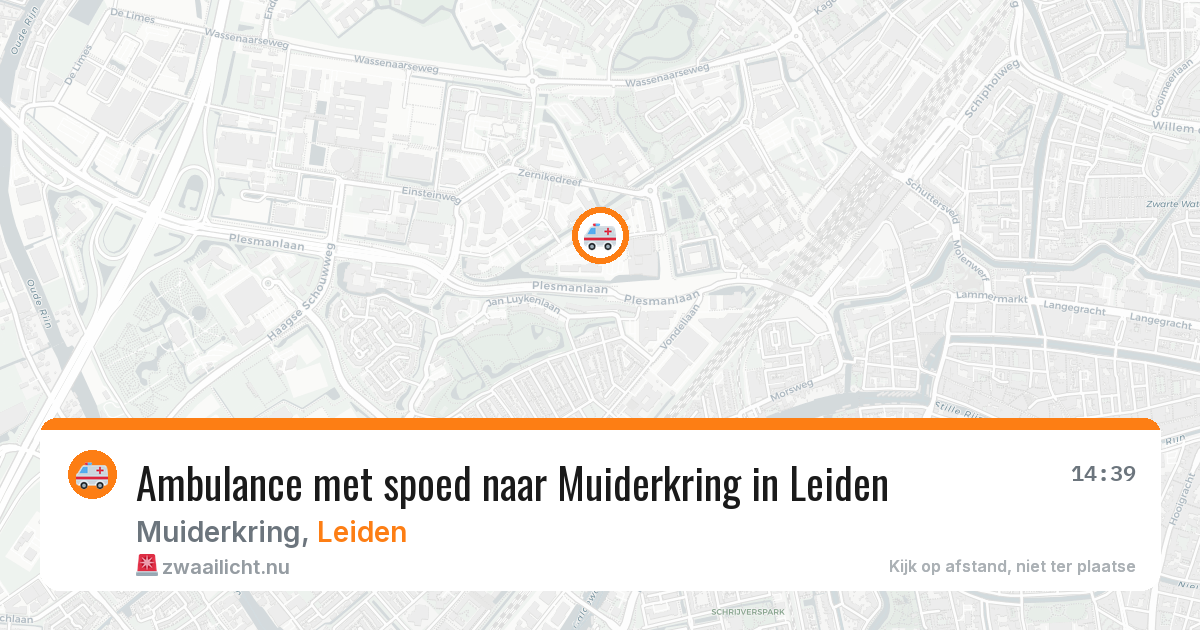 Ambulance met spoed naar Muiderkring in Leiden — 15 jul 2026