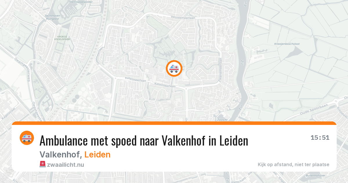 Ambulance met spoed naar Valkenhof in Leiden — 18 mei 2026