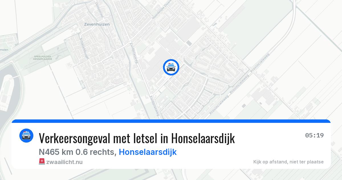 Verkeersongeval met letsel in Honselaarsdijk — 1 apr 2026