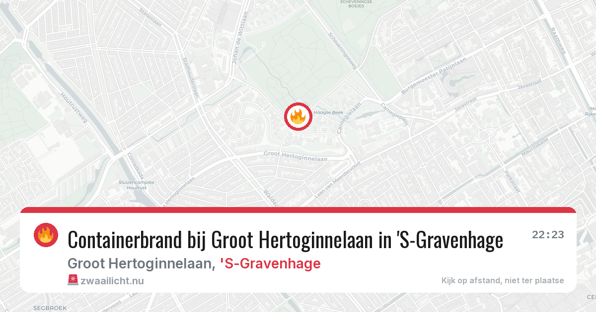 Containerbrand bij Groot Hertoginnelaan in 'S-Gravenhage — 19 jul 2026