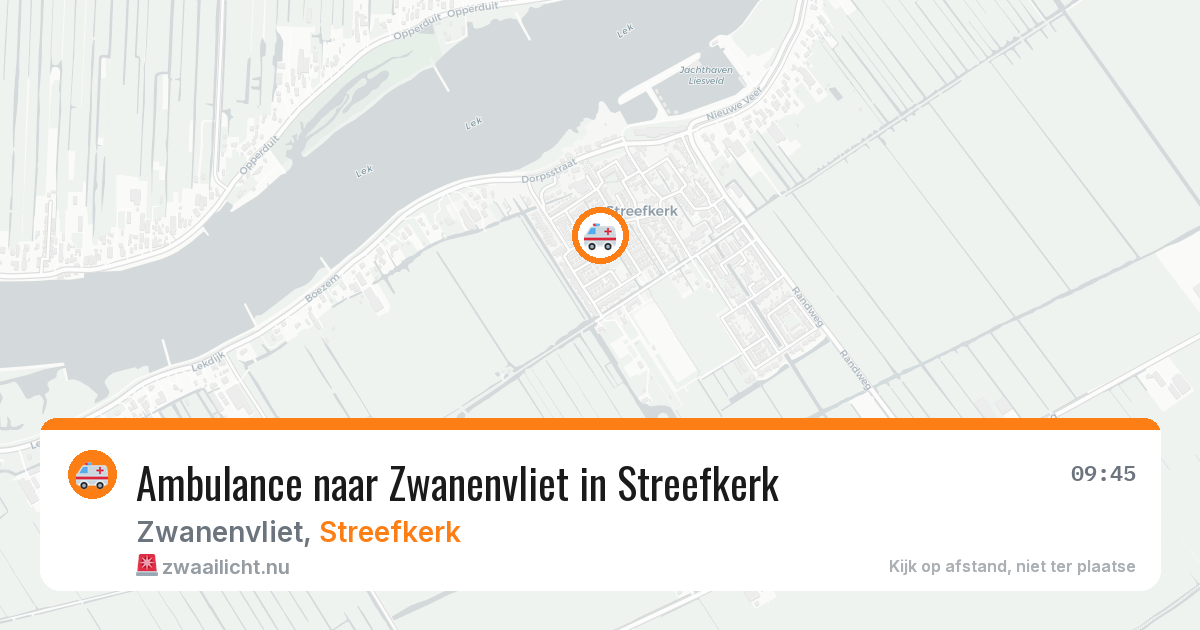 Ambulance naar Zwanenvliet in Streefkerk — 16 jul 2026