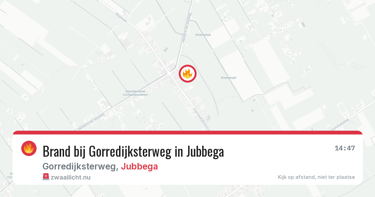 Brand bij Gorredijksterweg in Jubbega — 30 apr 2026