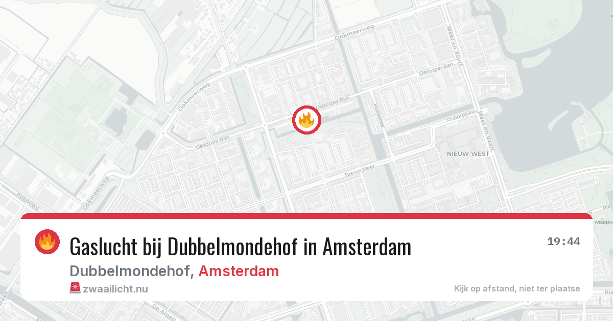 Gaslucht bij Dubbelmondehof in Amsterdam — 17 mrt 2026