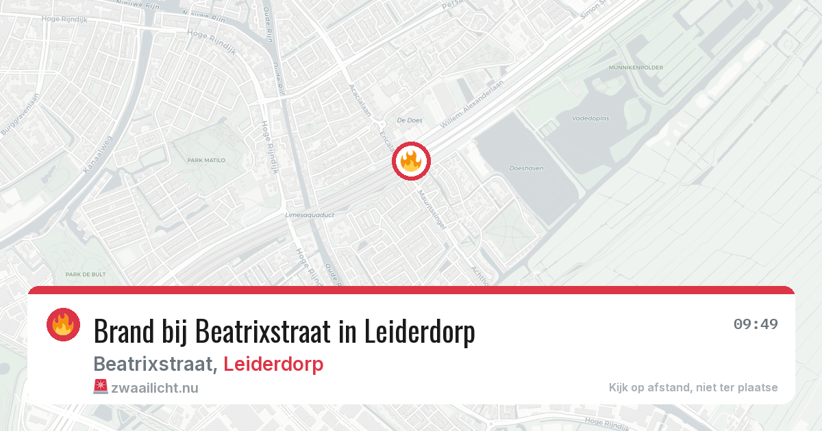 Brand bij Beatrixstraat in Leiderdorp — 27 mei 2026