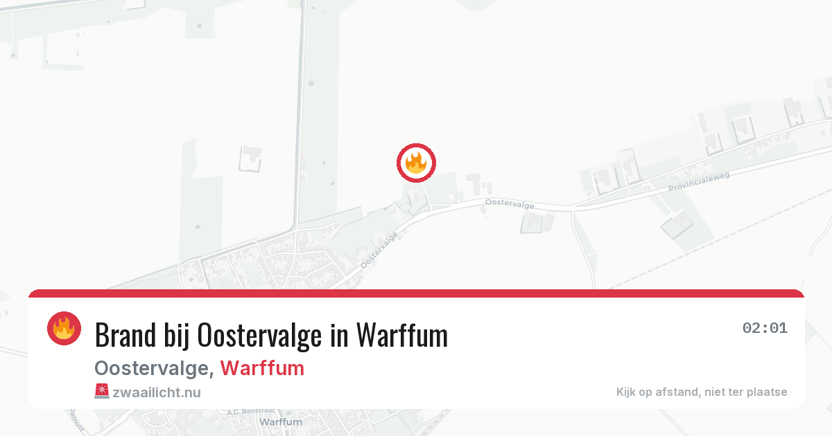 Brand bij Oostervalge in Warffum — 3 jun 2026