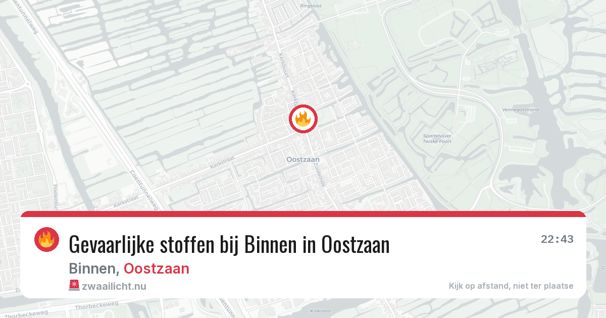 Gevaarlijke stoffen bij Binnen in Oostzaan — 25 apr 2026