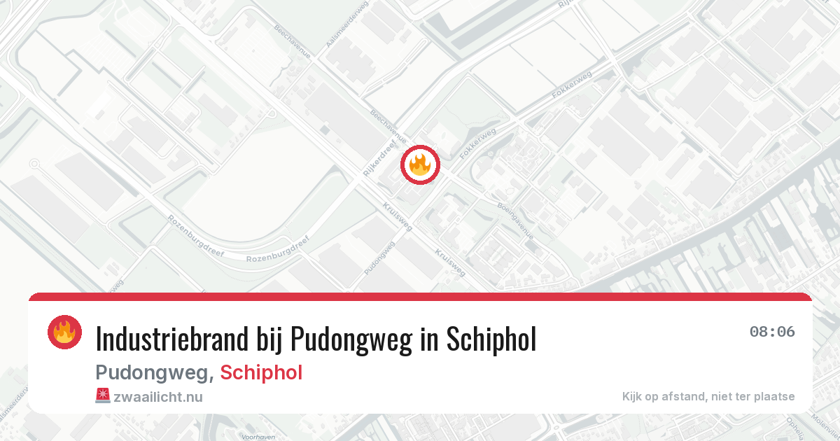 Industriebrand bij Pudongweg in Schiphol — 21 jul 2026