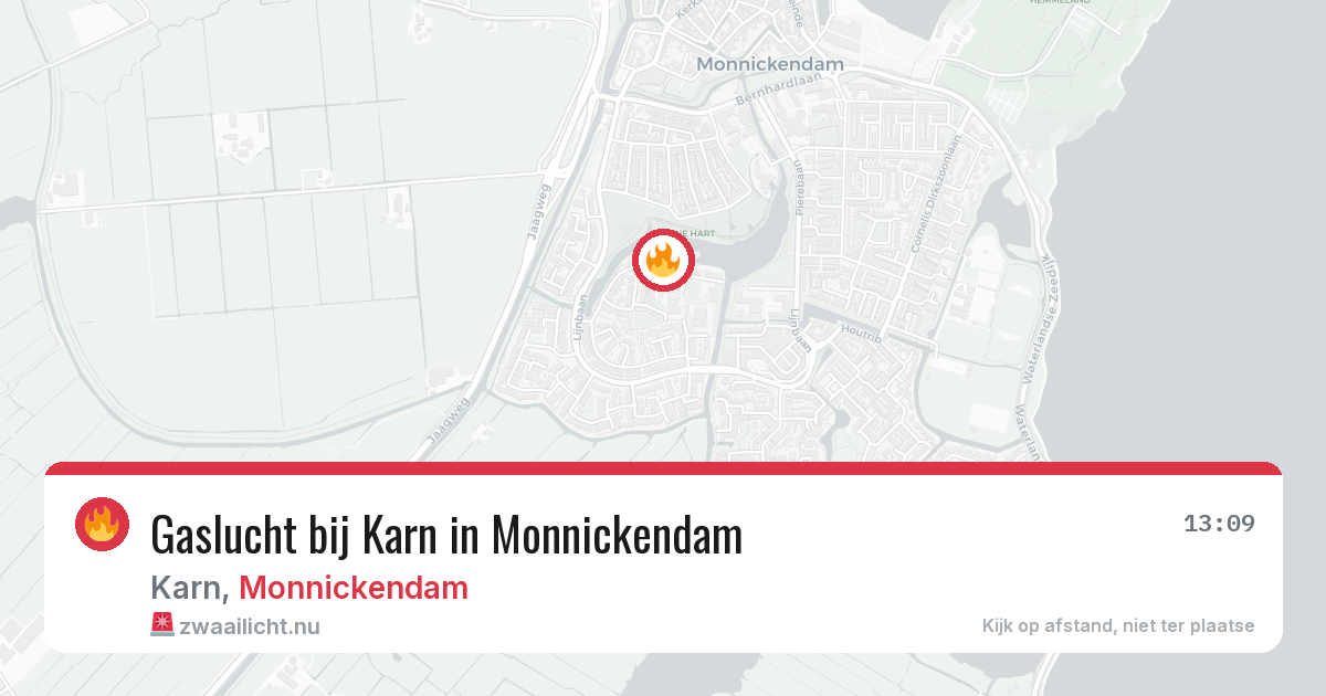 Gaslucht bij Karn in Monnickendam — 1 jun 2026