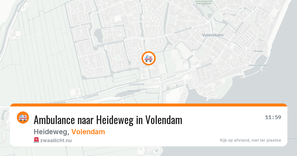 Ambulance naar Heideweg in Volendam — 22 mrt 2026