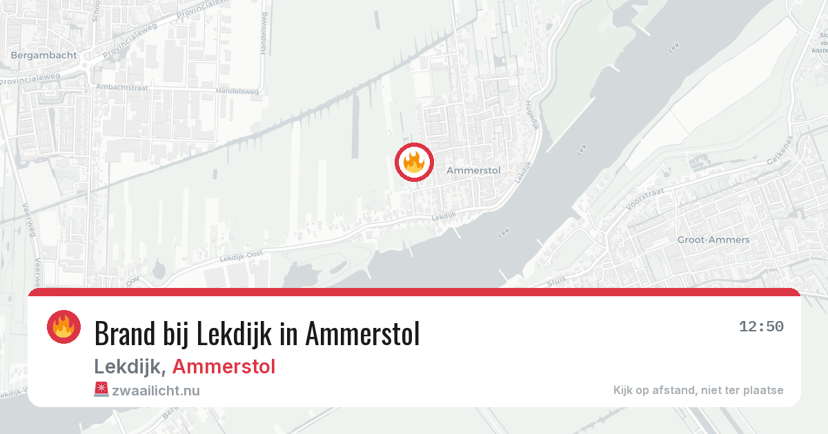 Brand bij Lekdijk in Ammerstol — 16 mrt 2026