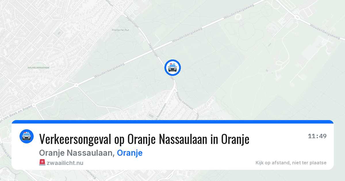 Verkeersongeval op Oranje Nassaulaan in Oranje — 13 jul 2026
