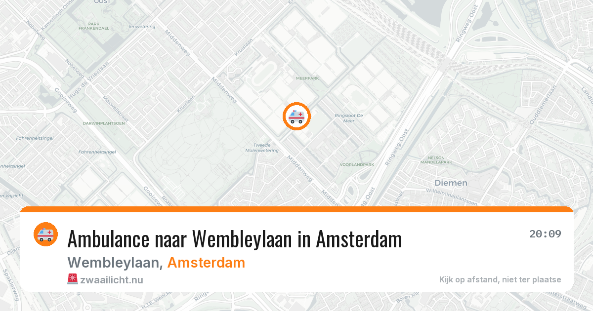 Ambulance naar Wembleylaan in Amsterdam — 15 jul 2026