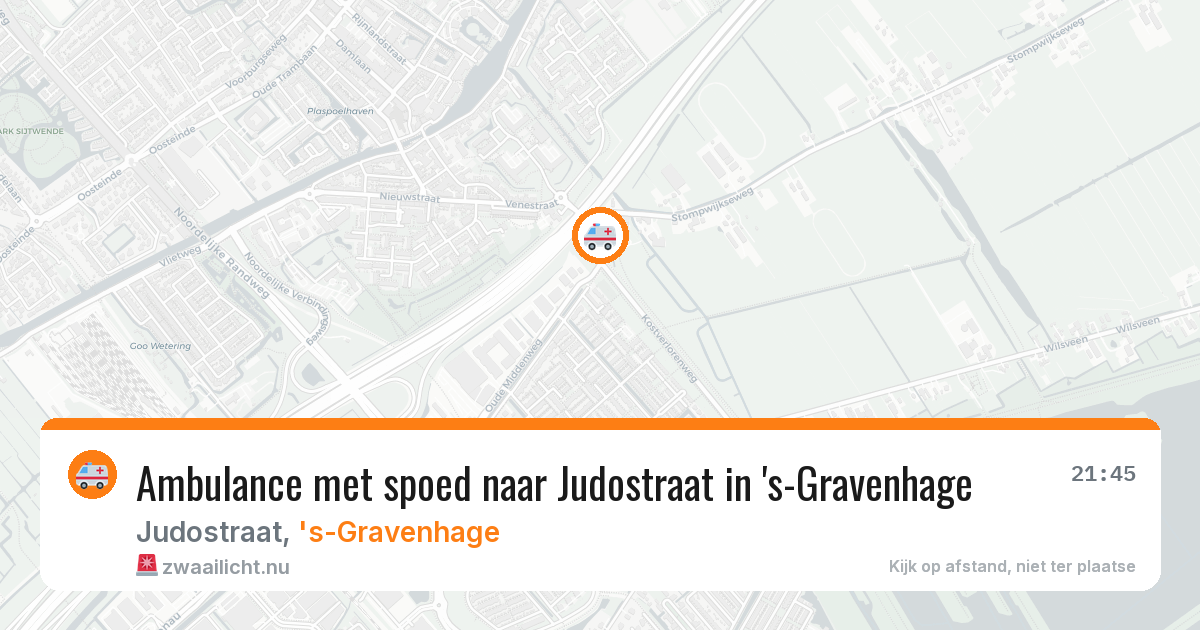 Ambulance met spoed naar Judostraat in 's-Gravenhage — 25 mrt 2026