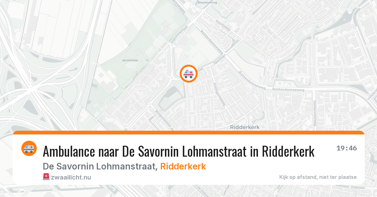 Ambulance naar De Savornin Lohmanstraat in Ridderkerk — 23 jul 2026
