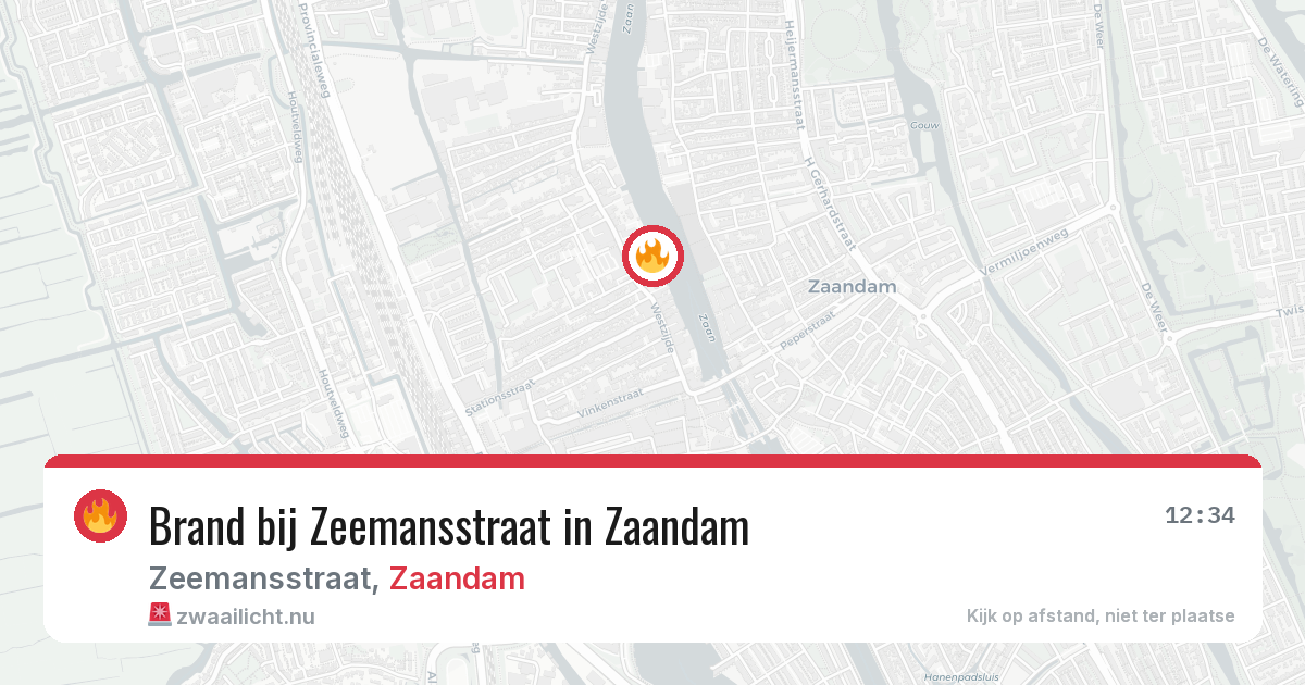 Brand bij Zeemansstraat in Zaandam — 19 jul 2026