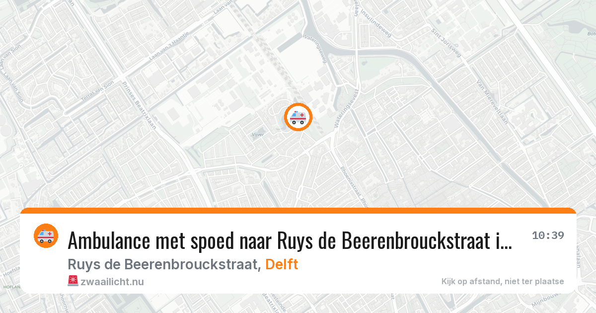 Ambulance met spoed naar Ruys de Beerenbrouckstraat in Delft — 9 mrt 2026