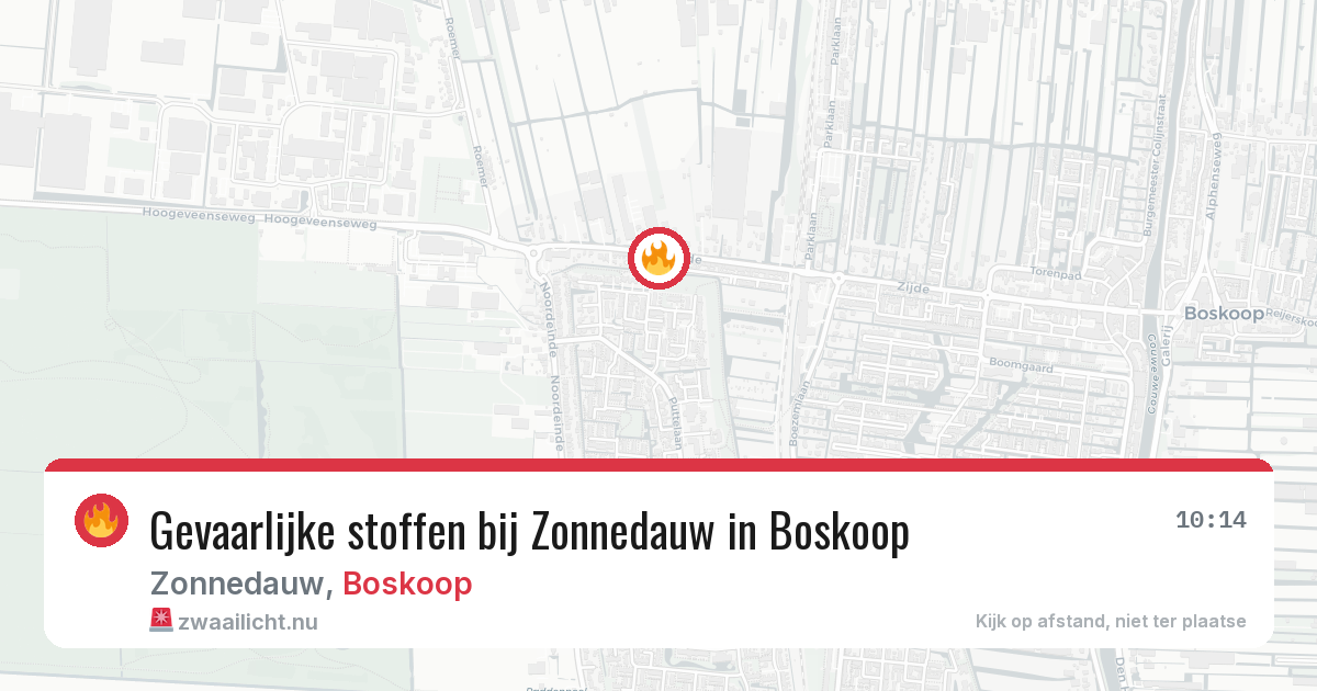 Gevaarlijke stoffen bij Zonnedauw in Boskoop — 16 jul 2026