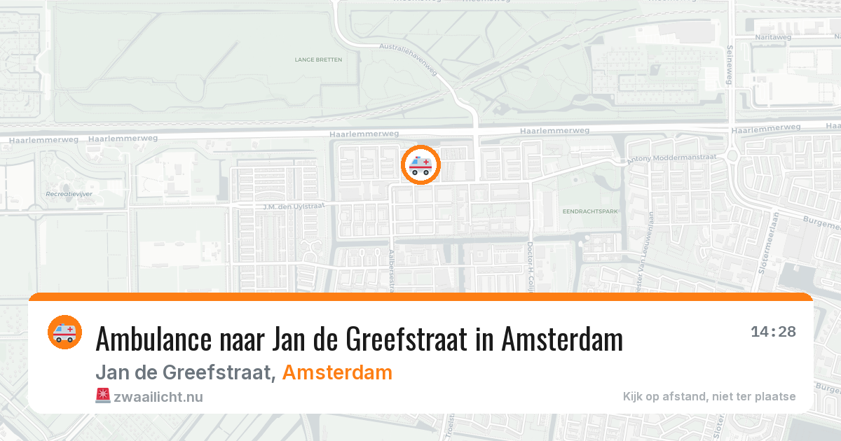 Ambulance naar Jan de Greefstraat in Amsterdam — 24 jul 2026