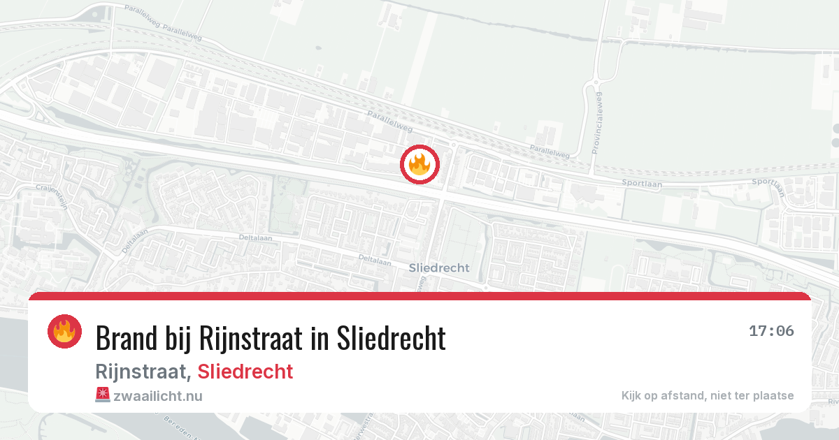 Brand bij Rijnstraat in Sliedrecht — 22 apr 2026